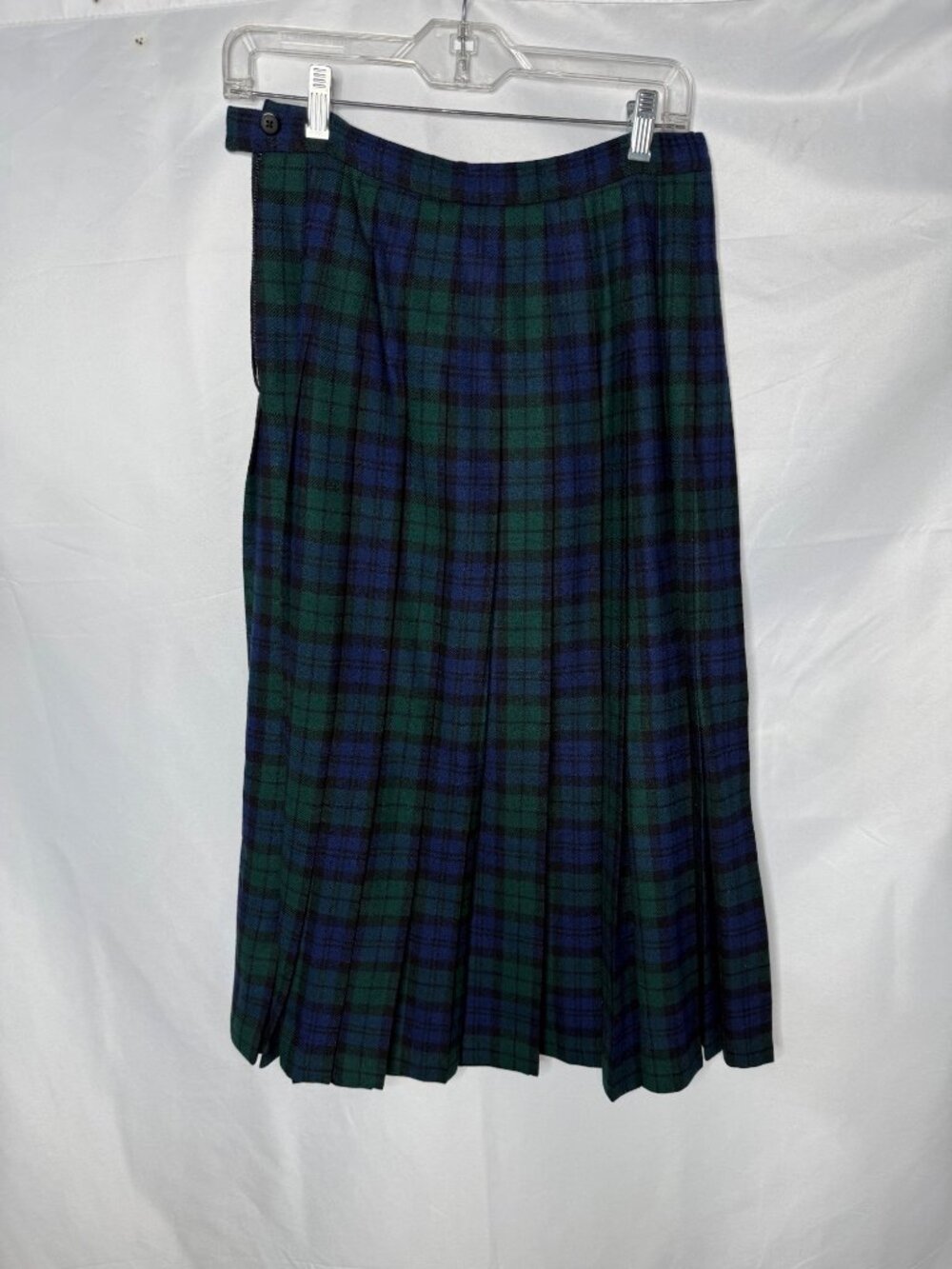 Pendleton Black Watch Tartan Plaid Wool Pleated Skirt Size 8 USA Green Midi